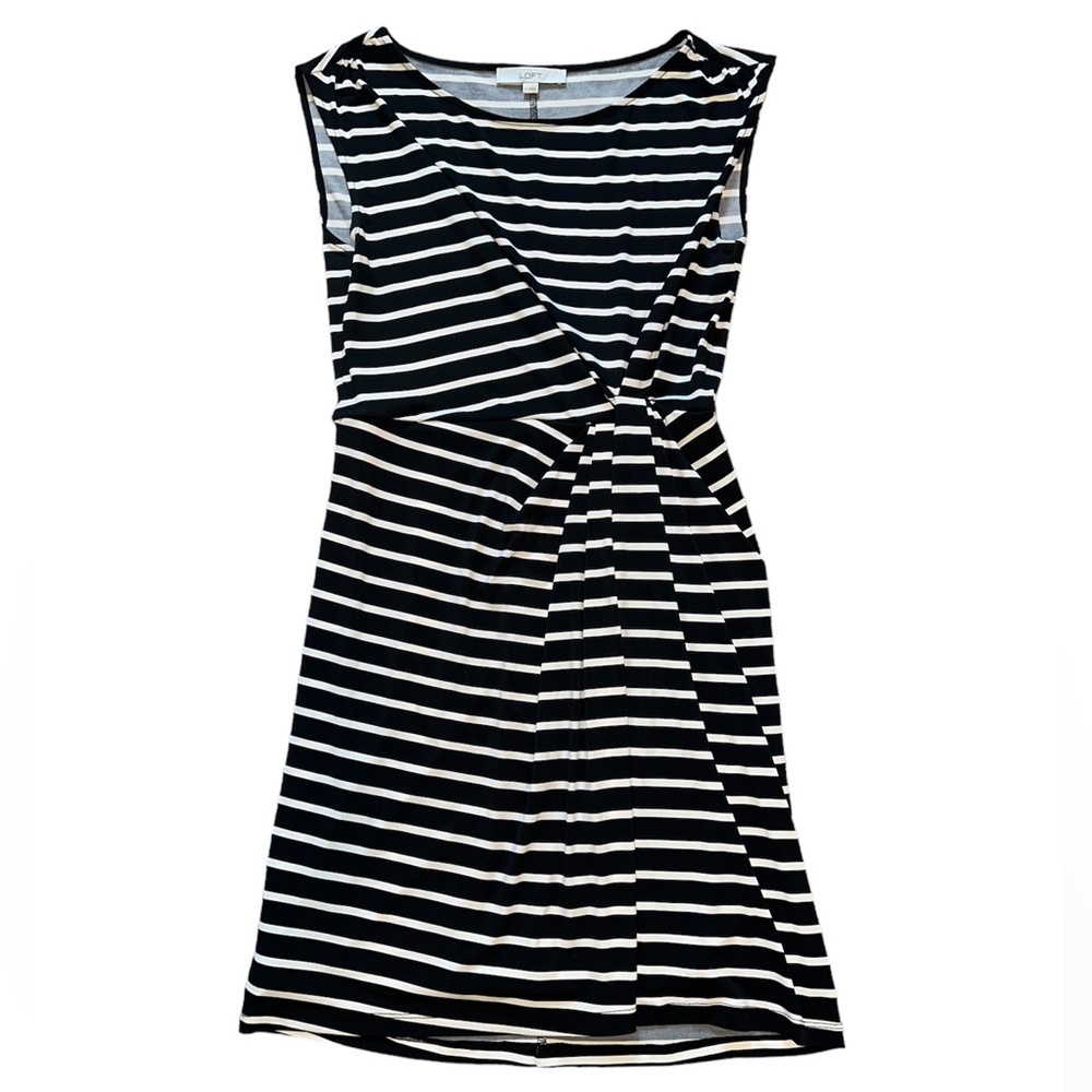Loft Striped Knotted Open Skirt Tank Top Dress